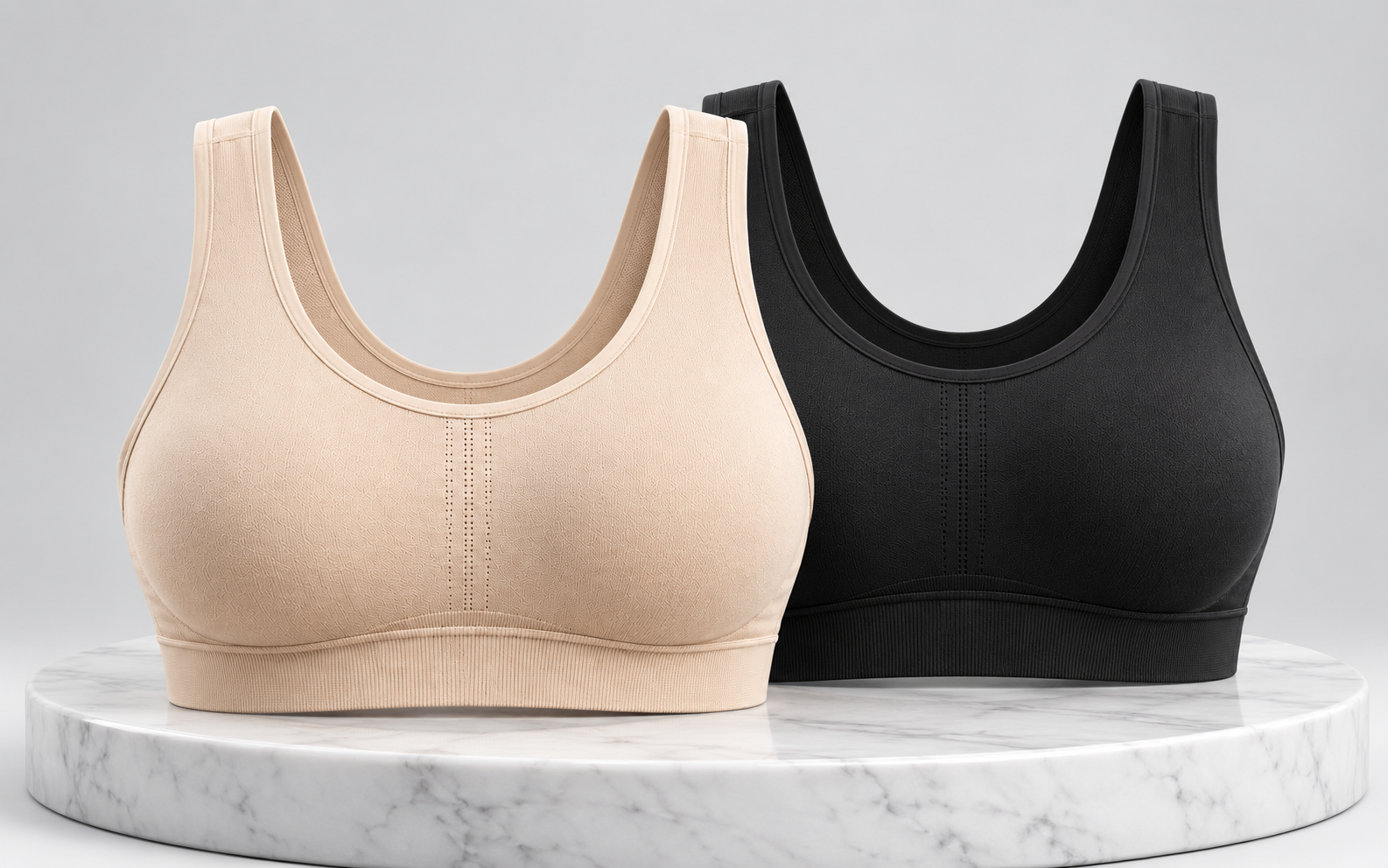 Posture Support Bra - Beige and Black